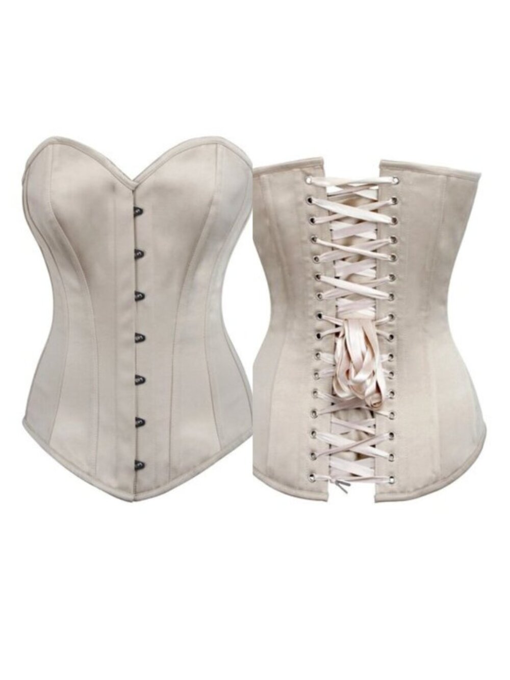 Steel Boned Overbust Waist Trainer Corset EU Satin Longline UK 18/ US 14 NWT